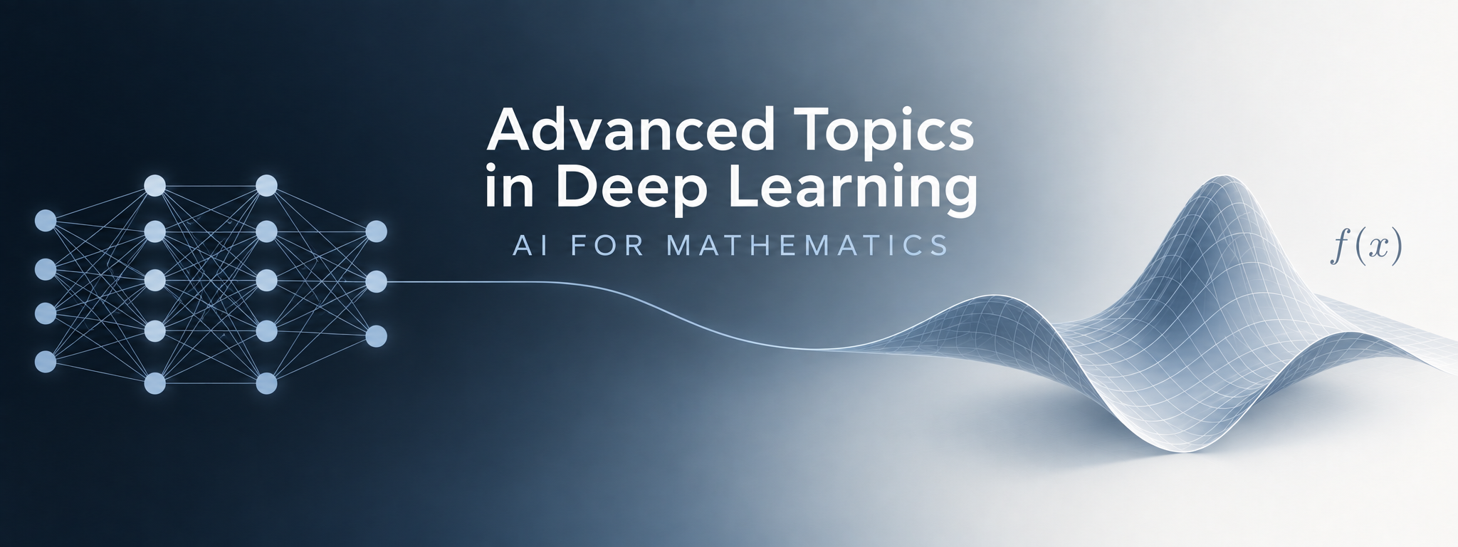 Course banner showing a neural network connected to a mathematical surface.